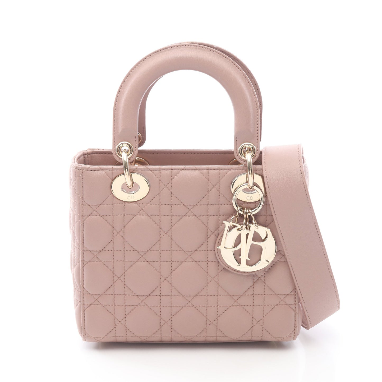 レディディオール スモール ハンドバッグ レザー ダスティピンク 2WAY クリスチャンディオール バッグ Christian Dior