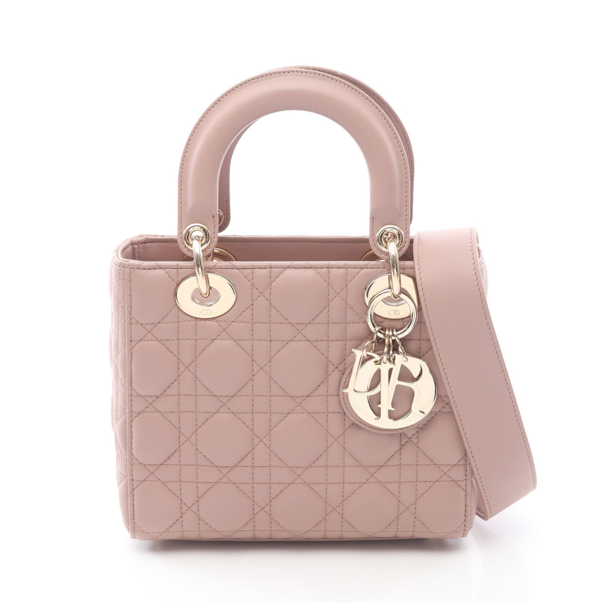 レディディオール スモール ハンドバッグ レザー ダスティピンク 2WAY クリスチャンディオール バッグ Christian Dior