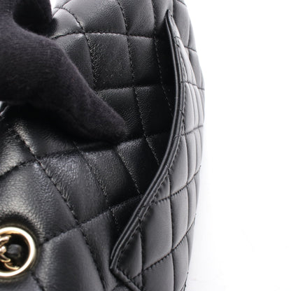 マトラッセ ミニ フラップバッグ チェーンショルダーバッグ ラムスキン ブラック ゴールド金具 シャネル バッグ CHANEL