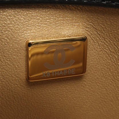 マトラッセ ミニ フラップバッグ チェーンショルダーバッグ ラムスキン ブラック ゴールド金具 シャネル バッグ CHANEL