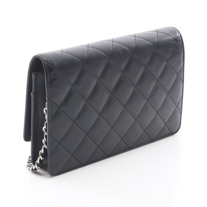 カンボンライン チェーンウォレット レザー ブラック シルバー シルバー金具 シャネル バッグ CHANEL