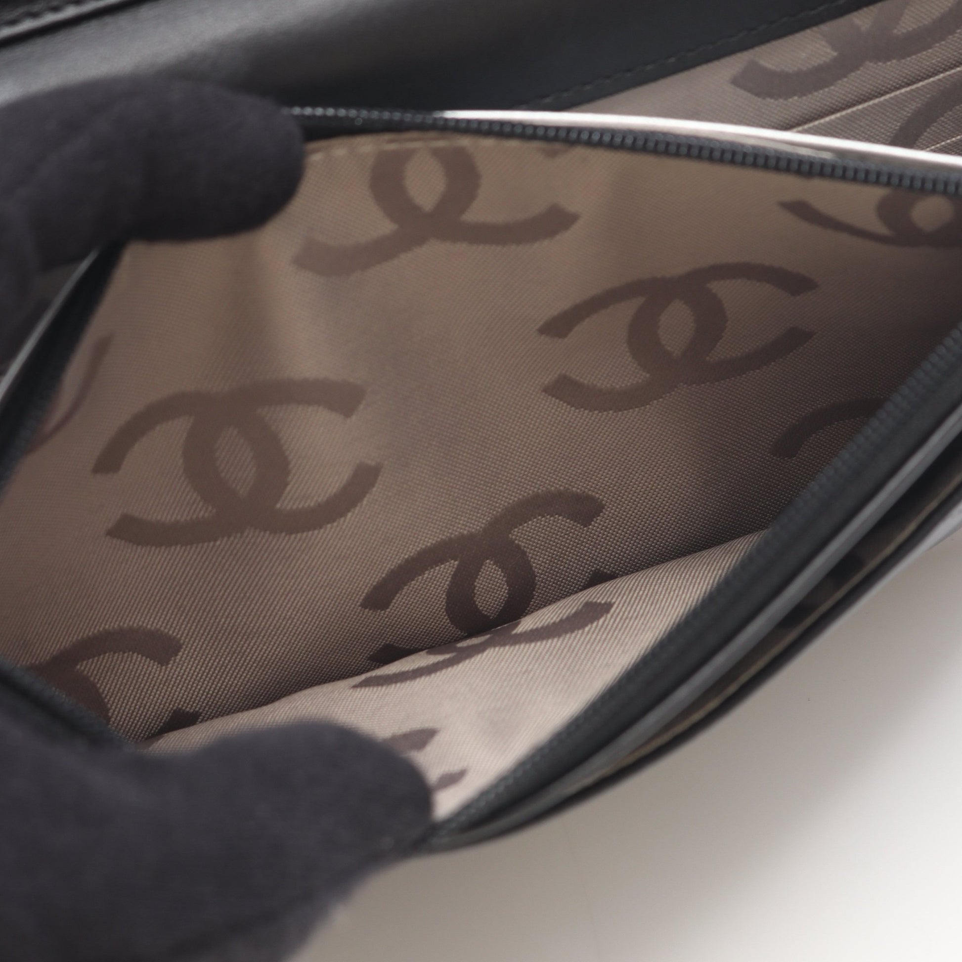 カンボンライン チェーンウォレット レザー ブラック シルバー シルバー金具 シャネル バッグ CHANEL