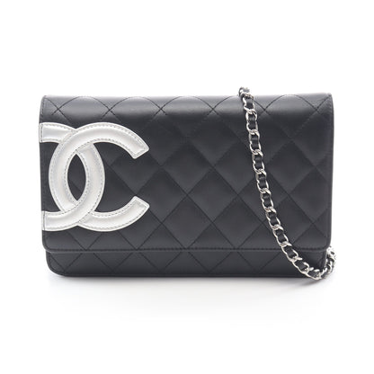 カンボンライン チェーンウォレット レザー ブラック シルバー シルバー金具 シャネル バッグ CHANEL