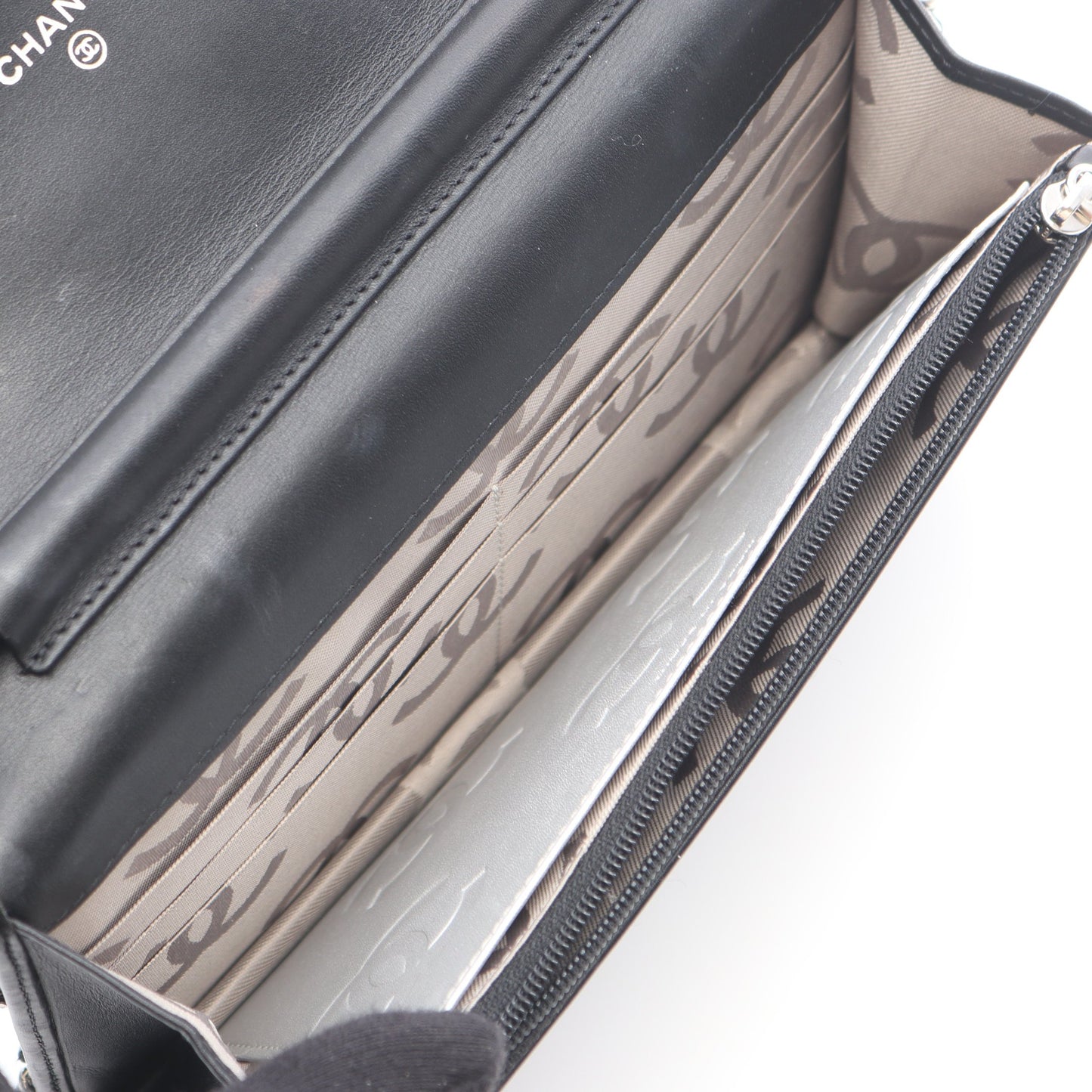 カンボンライン チェーンウォレット レザー ブラック シルバー シルバー金具 シャネル バッグ CHANEL