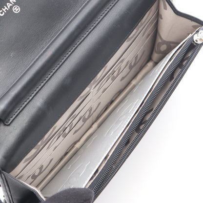 カンボンライン チェーンウォレット レザー ブラック シルバー シルバー金具 シャネル バッグ CHANEL