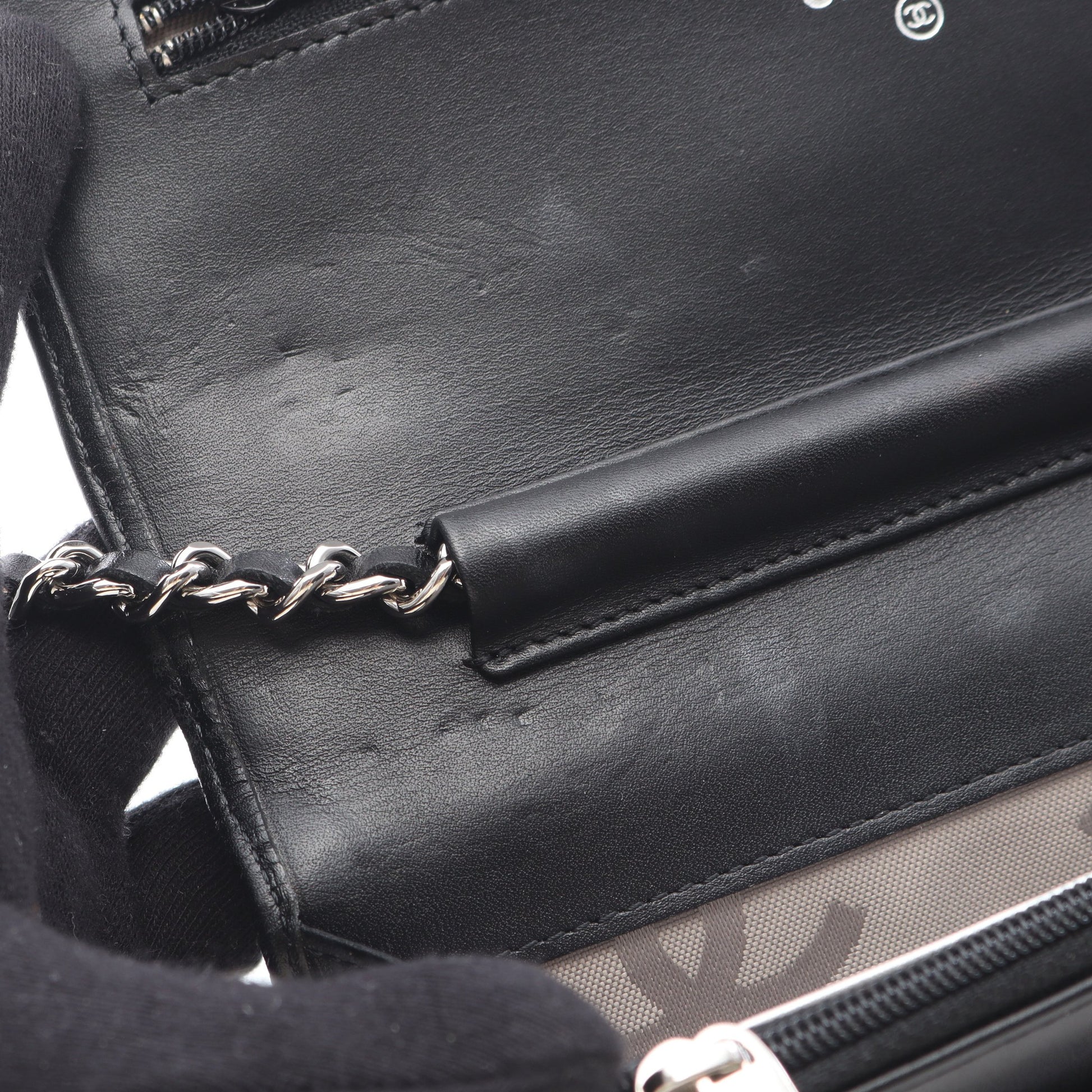 カンボンライン チェーンウォレット レザー ブラック シルバー シルバー金具 シャネル バッグ CHANEL