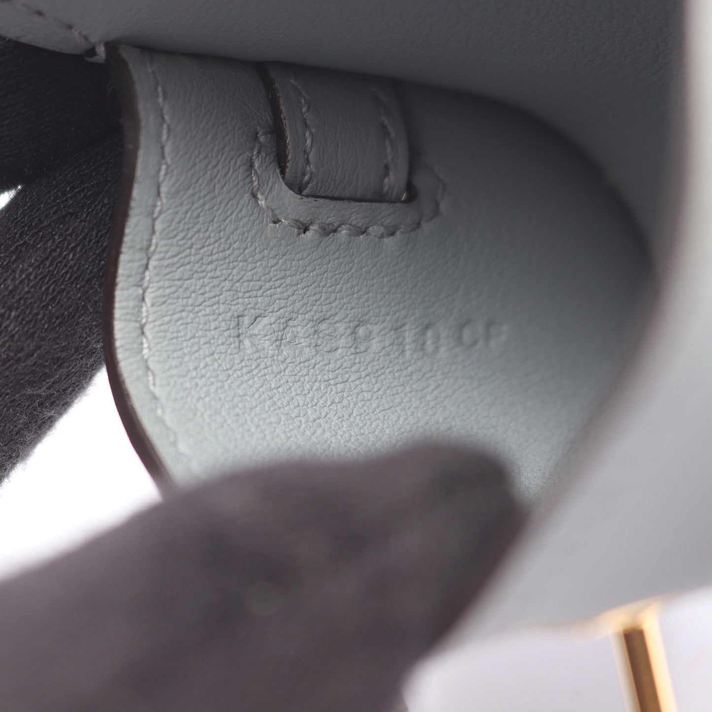 ケリーフェスティバル ブルーグラシエ バッグチャーム ヴォースイフト グレー ゴールド金具 K刻印 エルメス