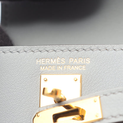 ケリーフェスティバル ブルーグラシエ バッグチャーム ヴォースイフト グレー ゴールド金具 K刻印 エルメス