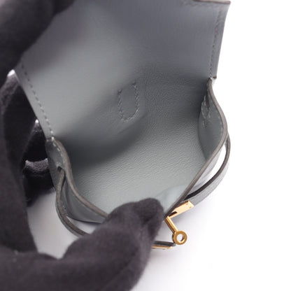 ケリーフェスティバル ブルーグラシエ バッグチャーム ヴォースイフト グレー ゴールド金具 K刻印 エルメス