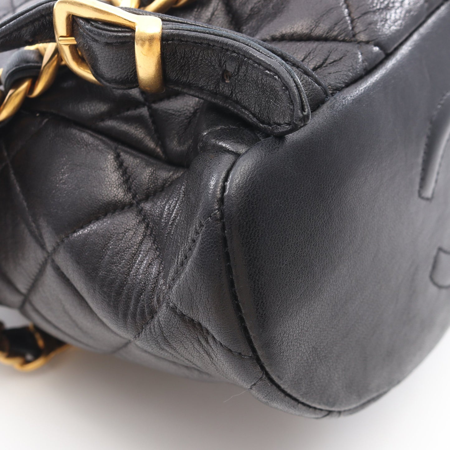 マトラッセ バックパック リュックサック ラムスキン ブラック ゴールド金具 シャネル