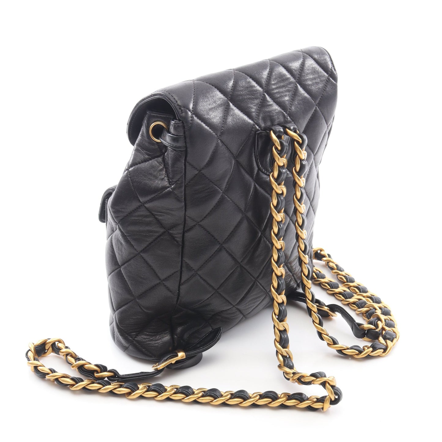 マトラッセ バックパック リュックサック ラムスキン ブラック ゴールド金具 シャネル