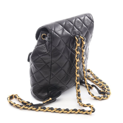 マトラッセ バックパック リュックサック ラムスキン ブラック ゴールド金具 シャネル