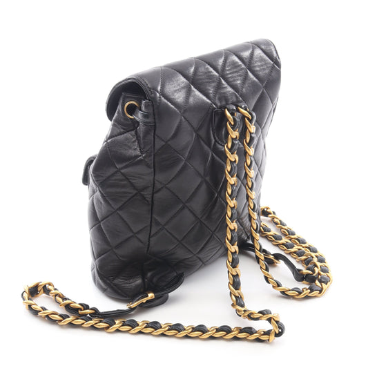 マトラッセ バックパック リュックサック ラムスキン ブラック ゴールド金具 シャネル