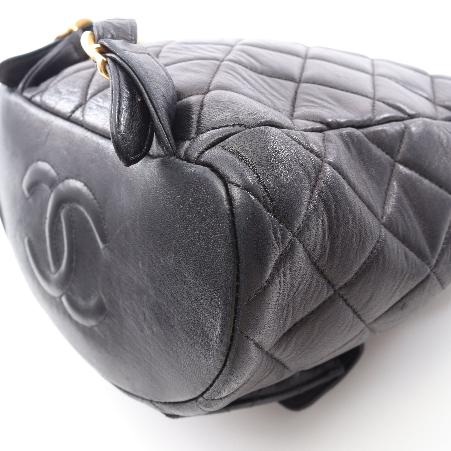 マトラッセ バックパック リュックサック ラムスキン ブラック ゴールド金具 シャネル