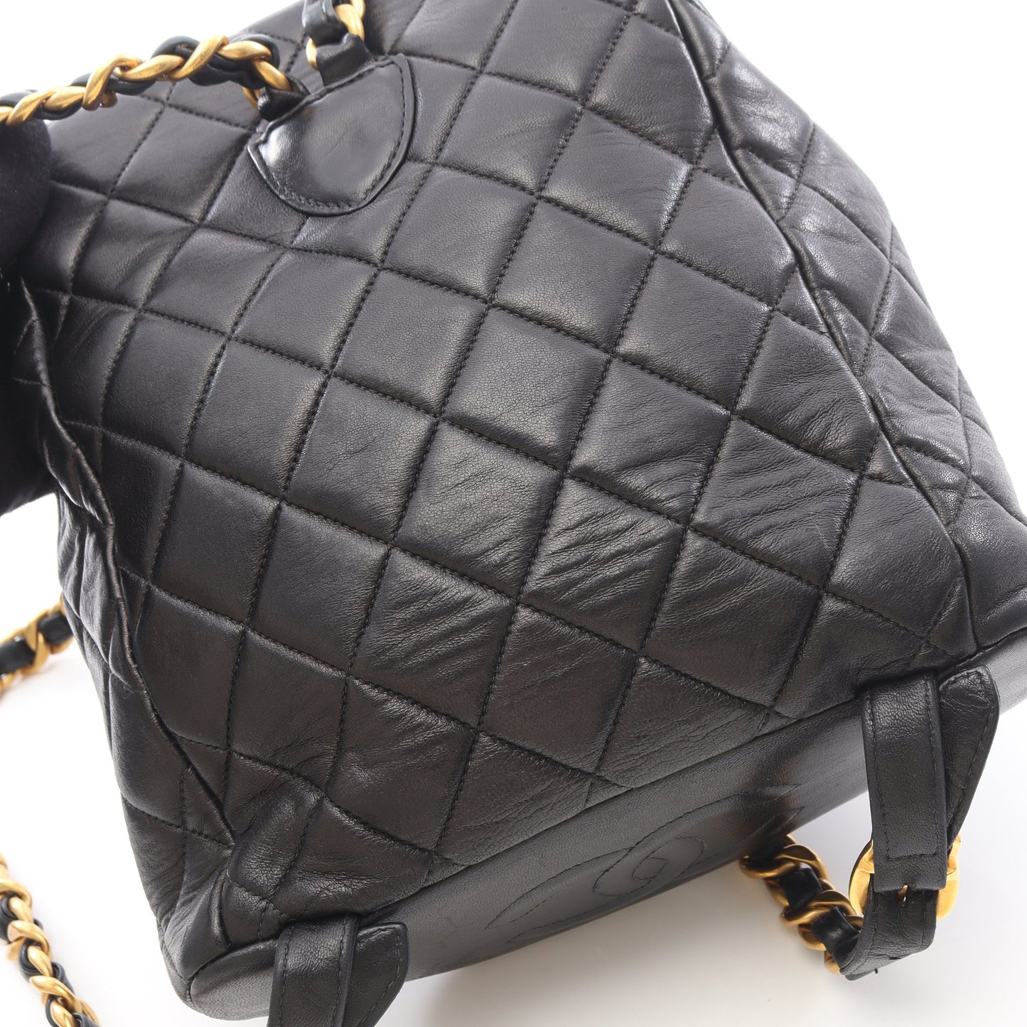 マトラッセ バックパック リュックサック ラムスキン ブラック ゴールド金具 シャネル