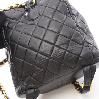 マトラッセ バックパック リュックサック ラムスキン ブラック ゴールド金具 シャネル