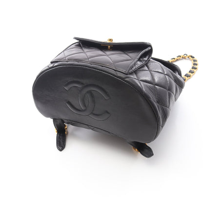 マトラッセ バックパック リュックサック ラムスキン ブラック ゴールド金具 シャネル