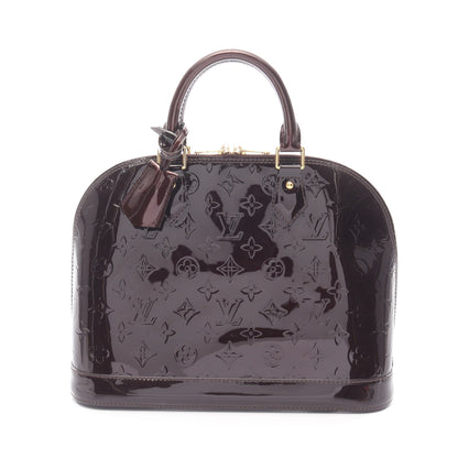 アルマPM モノグラムヴェルニ アマラント ハンドバッグ レザー ダークパープル ルイヴィトン