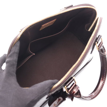 アルマPM モノグラムヴェルニ アマラント ハンドバッグ レザー ダークパープル ルイヴィトン