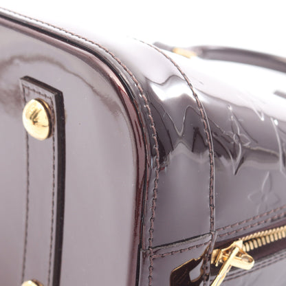 アルマPM モノグラムヴェルニ アマラント ハンドバッグ レザー ダークパープル ルイヴィトン