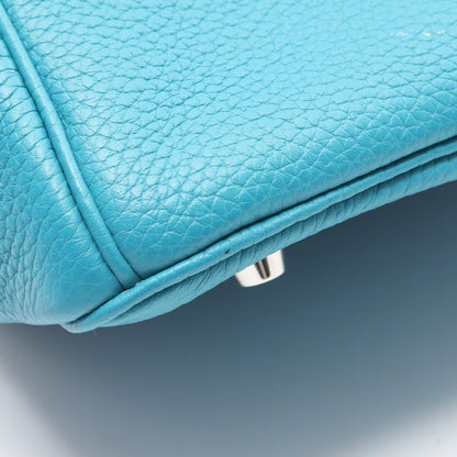 バーキン30 ブルーパオン ハンドバッグ トリヨンクレマンス エメラルドグリーン シルバー金具 □R刻印 エルメス