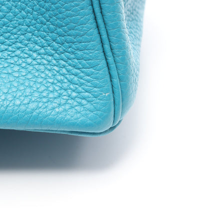 バーキン30 ブルーパオン ハンドバッグ トリヨンクレマンス エメラルドグリーン シルバー金具 □R刻印 エルメス