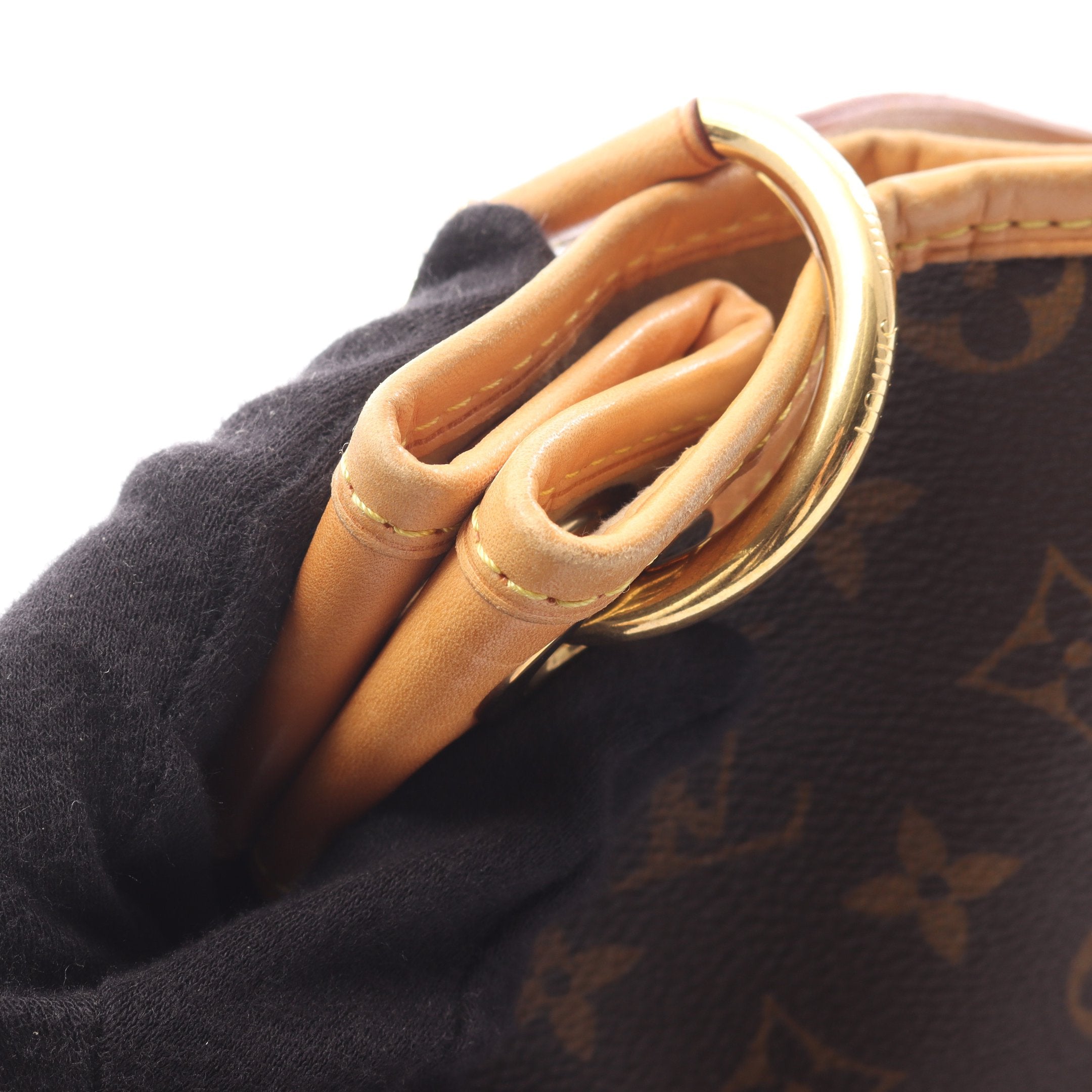 ガリエラPM モノグラム ワンショルダーバッグ PVC レザー ブラウン