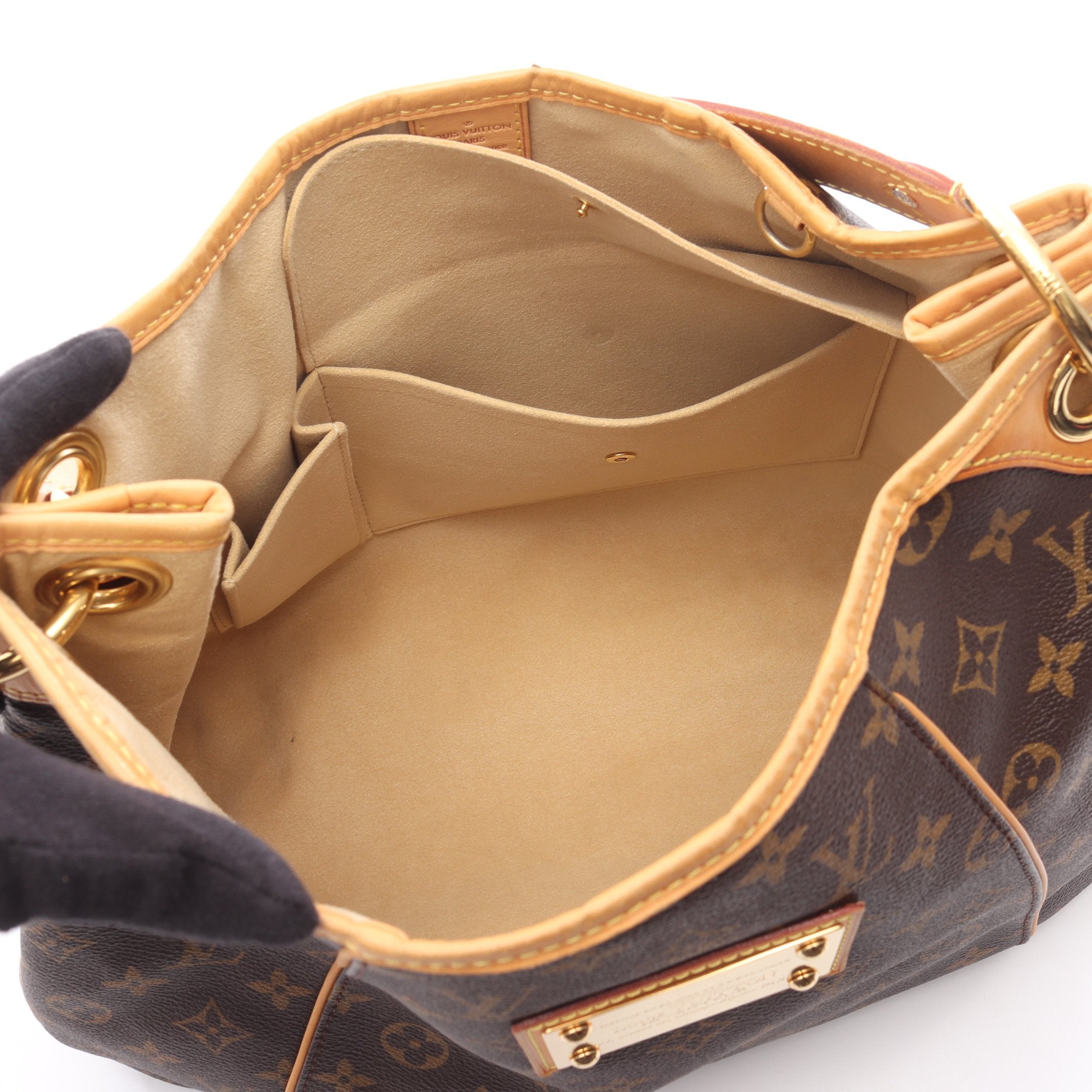 ガリエラPM モノグラム ワンショルダーバッグ PVC レザー ブラウン