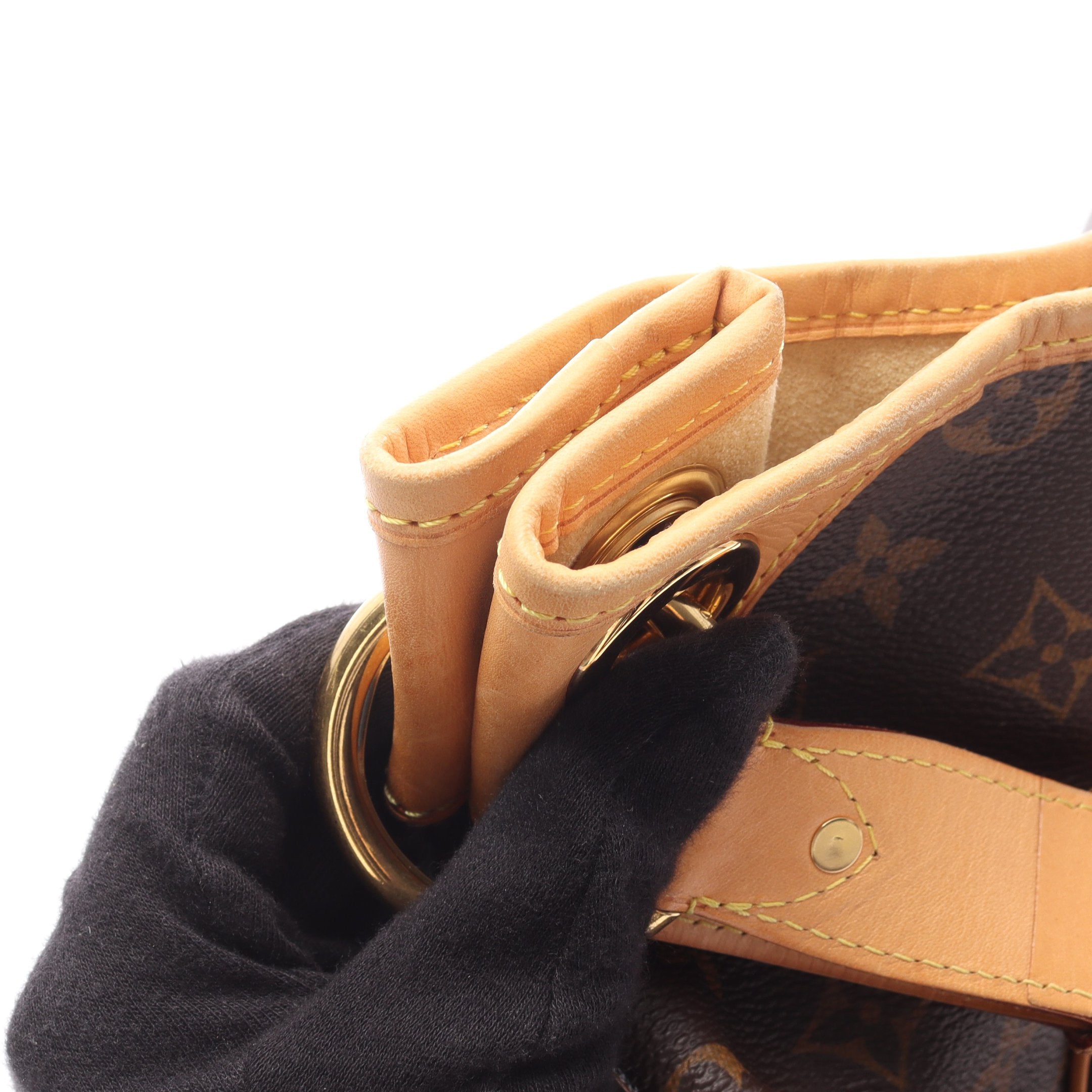 ガリエラPM モノグラム ワンショルダーバッグ PVC レザー ブラウン