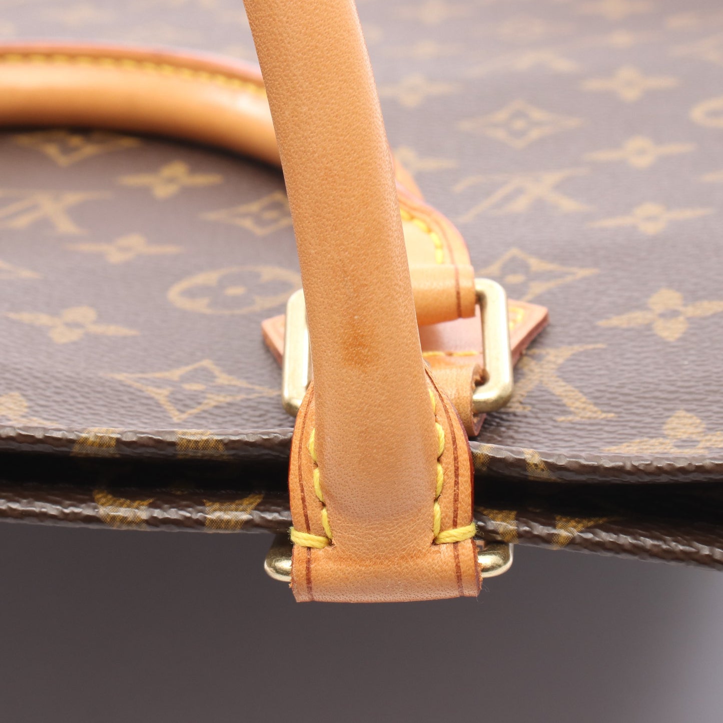 サックプラ モノグラム ハンドバッグ トートバッグ PVC レザー ブラウン ルイヴィトン バッグ LOUIS VUITTON