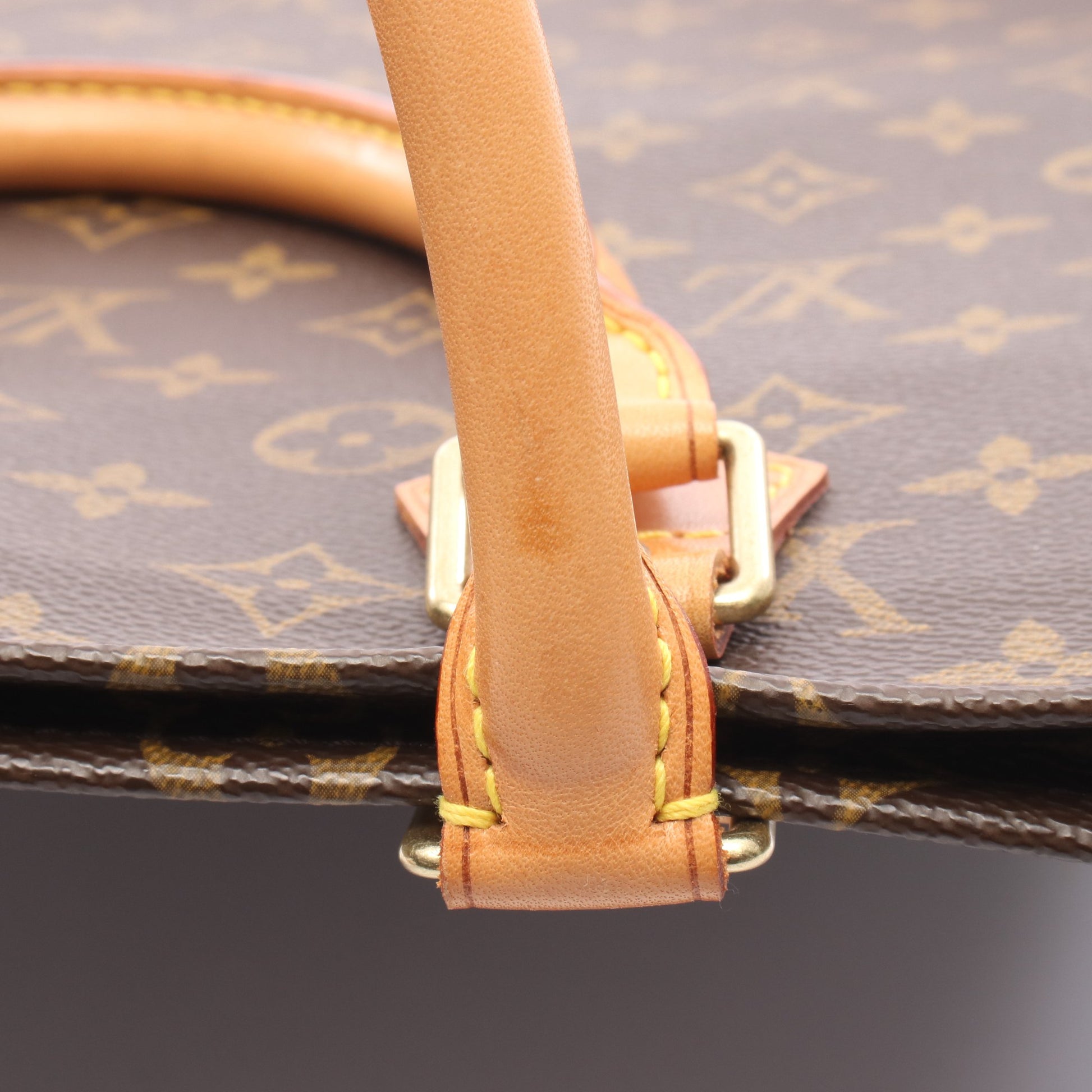 サックプラ モノグラム ハンドバッグ トートバッグ PVC レザー ブラウン ルイヴィトン バッグ LOUIS VUITTON