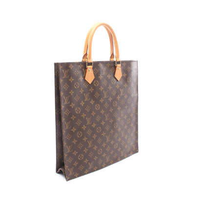 サックプラ モノグラム ハンドバッグ トートバッグ PVC レザー ブラウン ルイヴィトン バッグ LOUIS VUITTON