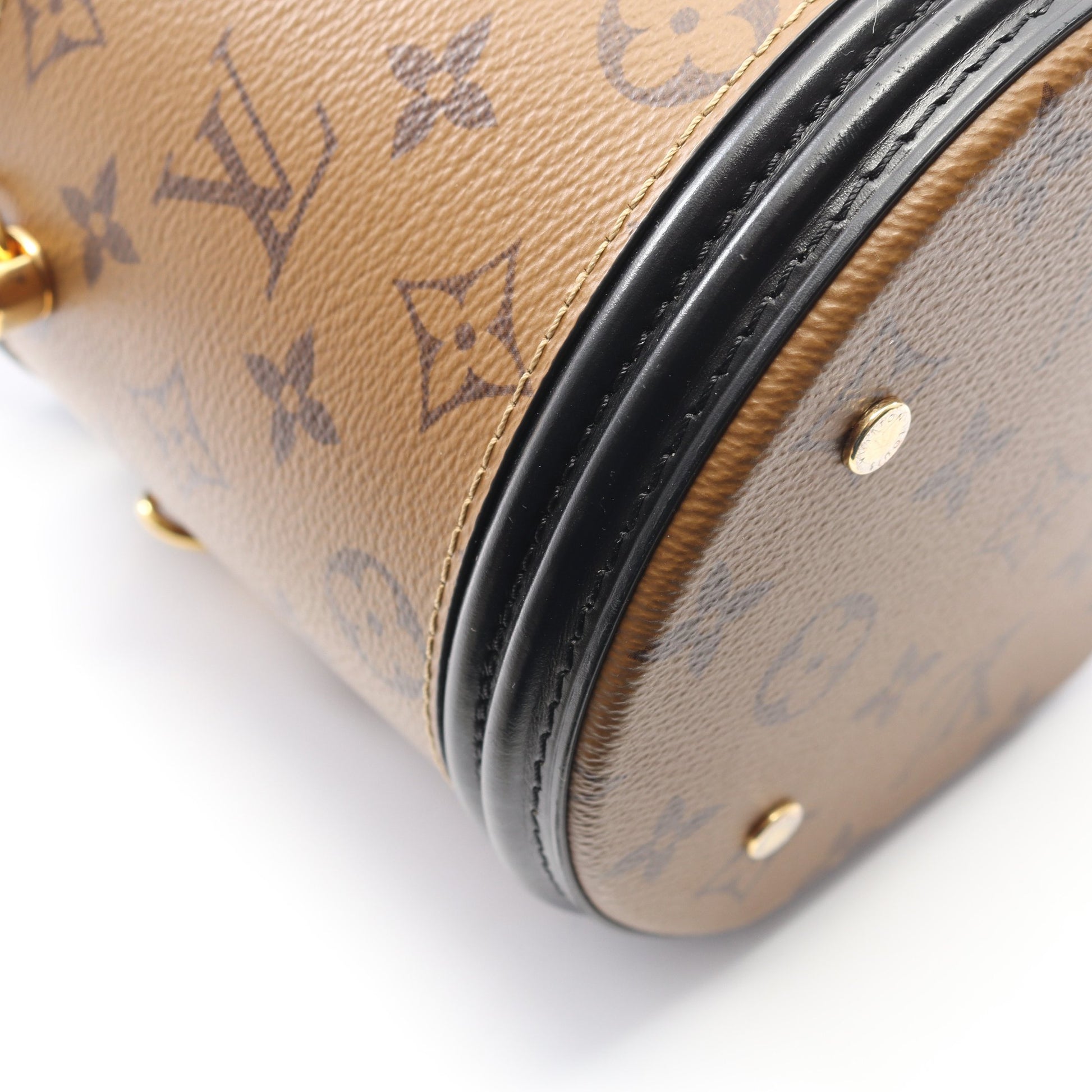 カンヌ モノグラムリバース ハンドバッグ バニティバッグ PVC レザー ブラウン ブラック 2WAY ルイヴィトン バッグ LOUIS VUITTON