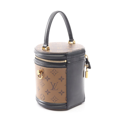 カンヌ モノグラムリバース ハンドバッグ バニティバッグ PVC レザー ブラウン ブラック 2WAY ルイヴィトン バッグ LOUIS VUITTON