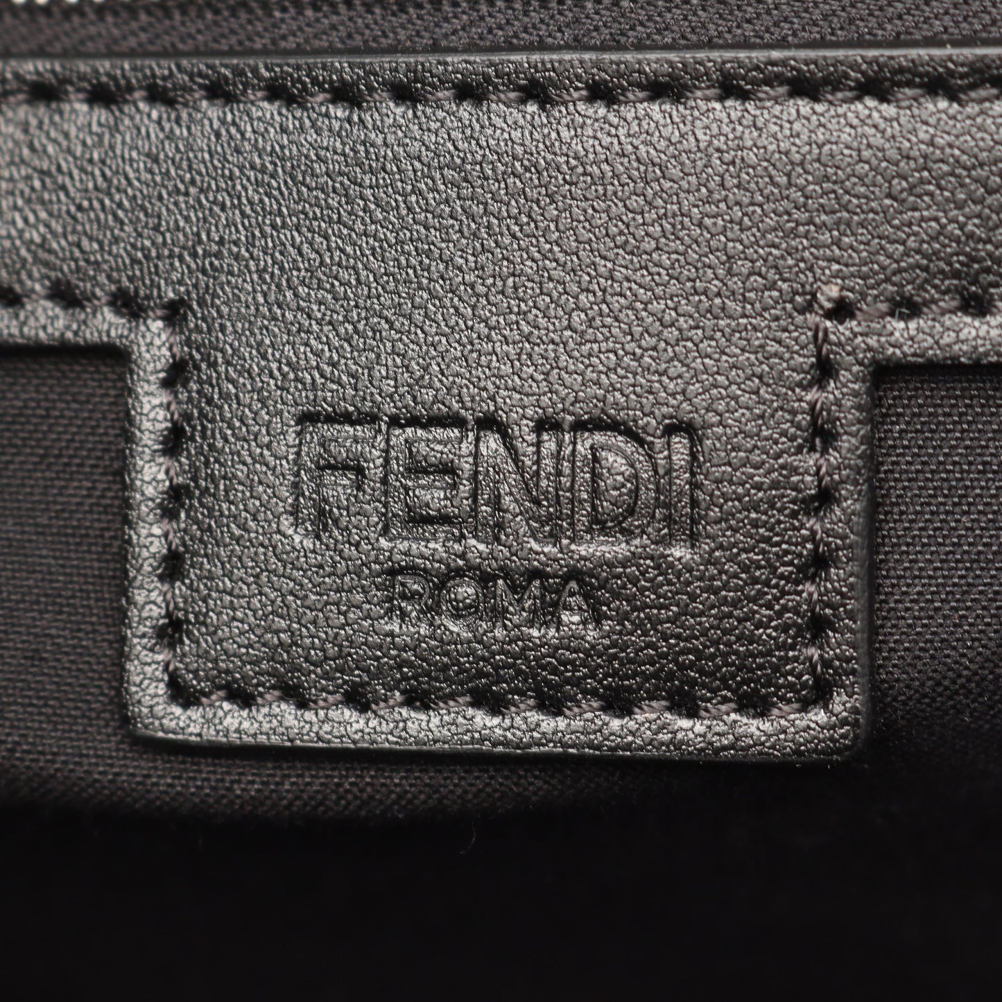 FFジャカード ハンドバッグ トートバッグ キャンバス レザー ブラック ダークグレー 2WAY フェンディ バッグ FENDI