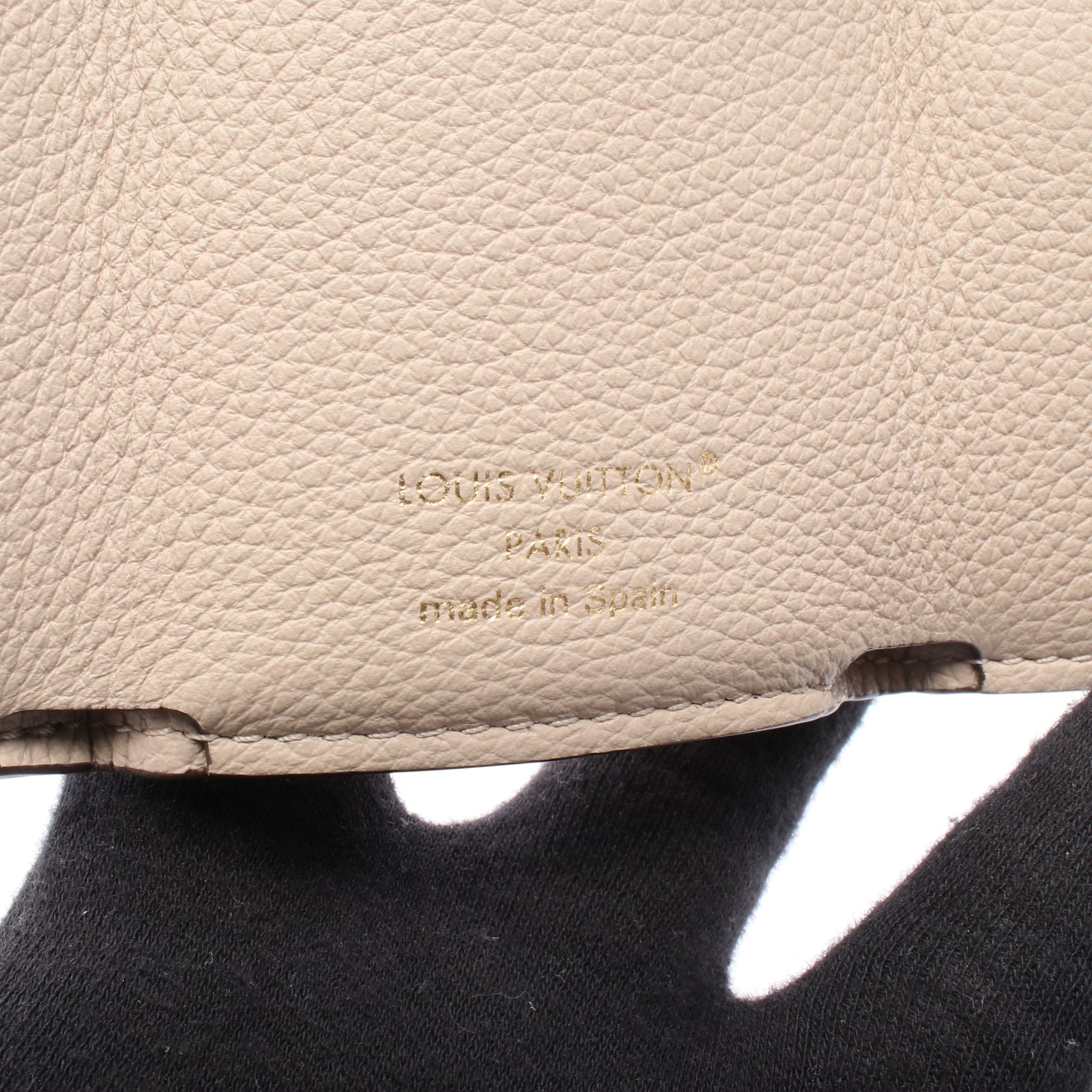 ポルトフォイユ ロックミニ グレージュ 三つ折り財布 レザー グレー