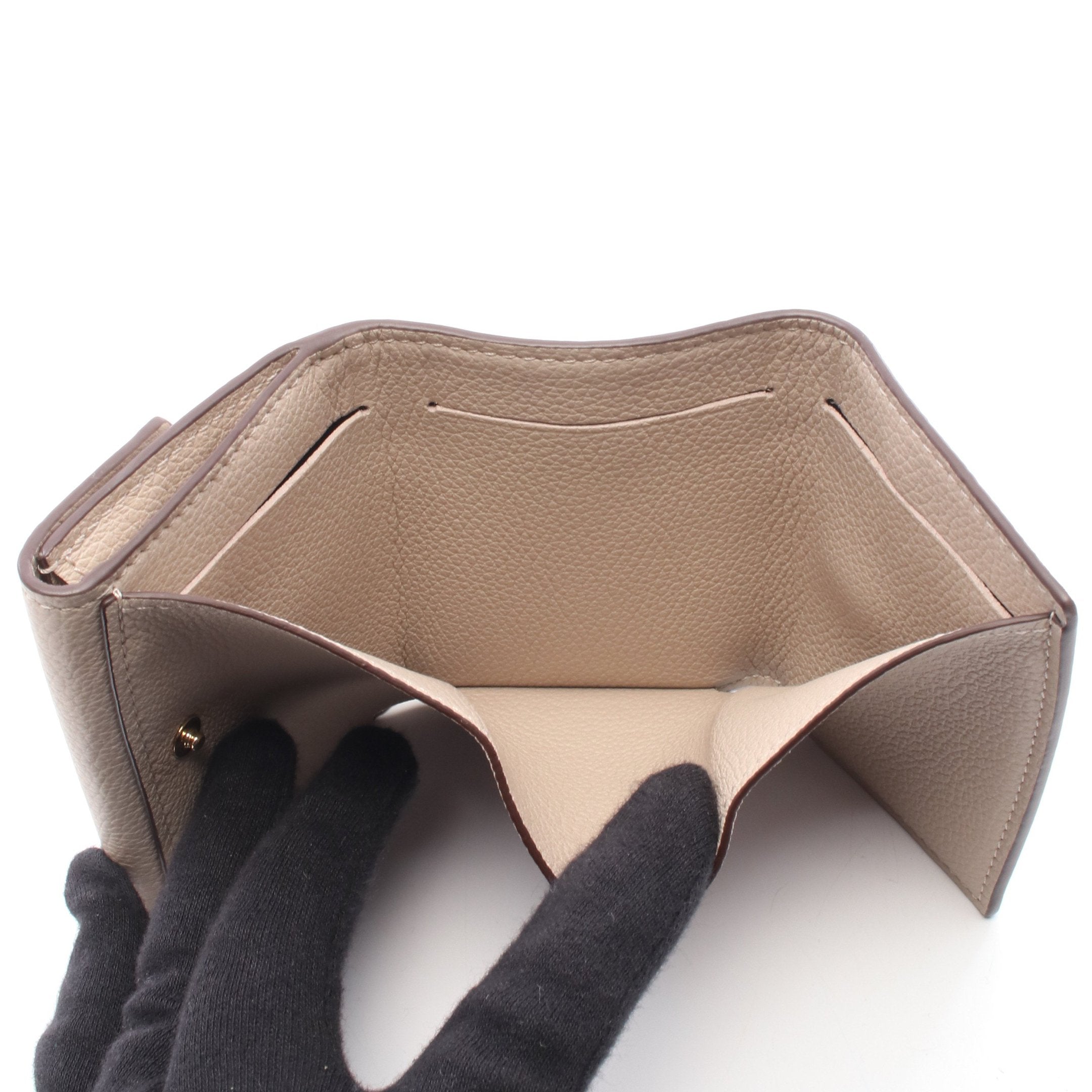 LOUIS VUITTON ルイ・ヴィトン 三つ折り財布 ポルトフォイユ ロックミニ グレージュ ポルトフォイユ ロックミニ グレージュ 三つ折り財布 レザー グレー