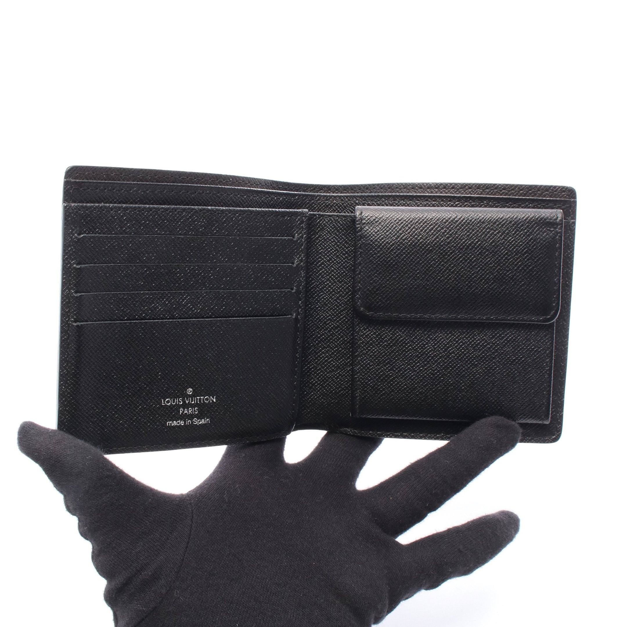 ポルトフォイユ マルコ ダミエグラフィット 二つ折り財布 PVC レザー