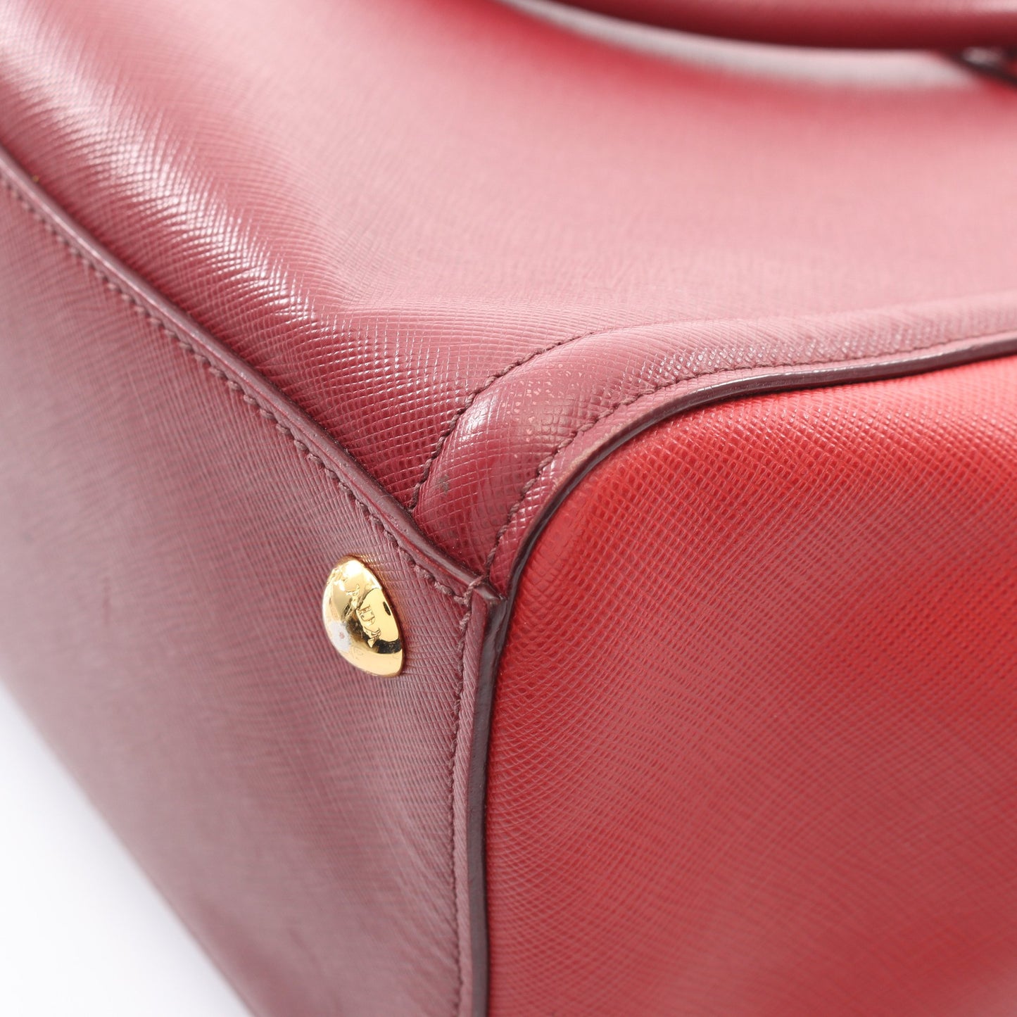 トライアングルロゴ ハンドバッグ サフィアーノレザー ボルドー レッド 2WAY プラダ バッグ PRADA