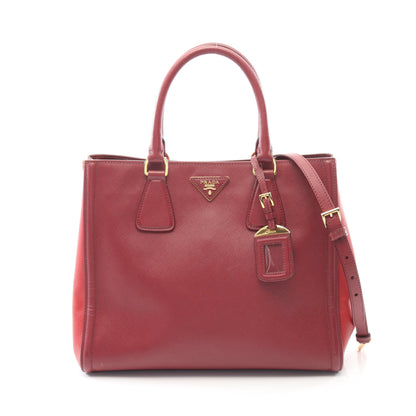 トライアングルロゴ ハンドバッグ サフィアーノレザー ボルドー レッド 2WAY プラダ バッグ PRADA