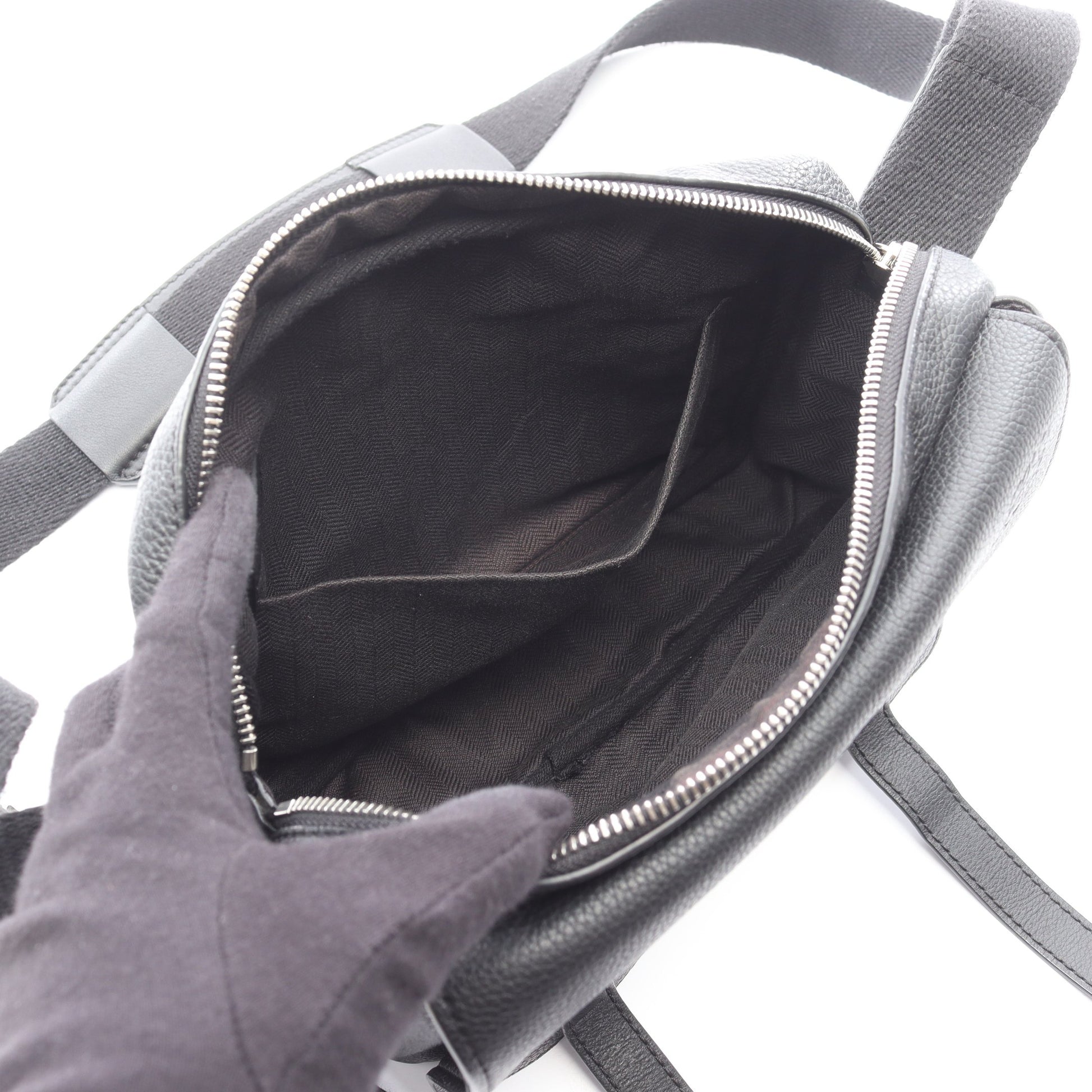ミリタリーメッセンジャーXS ショルダーバッグ レザー ブラック ロエベ バッグ LOEWE