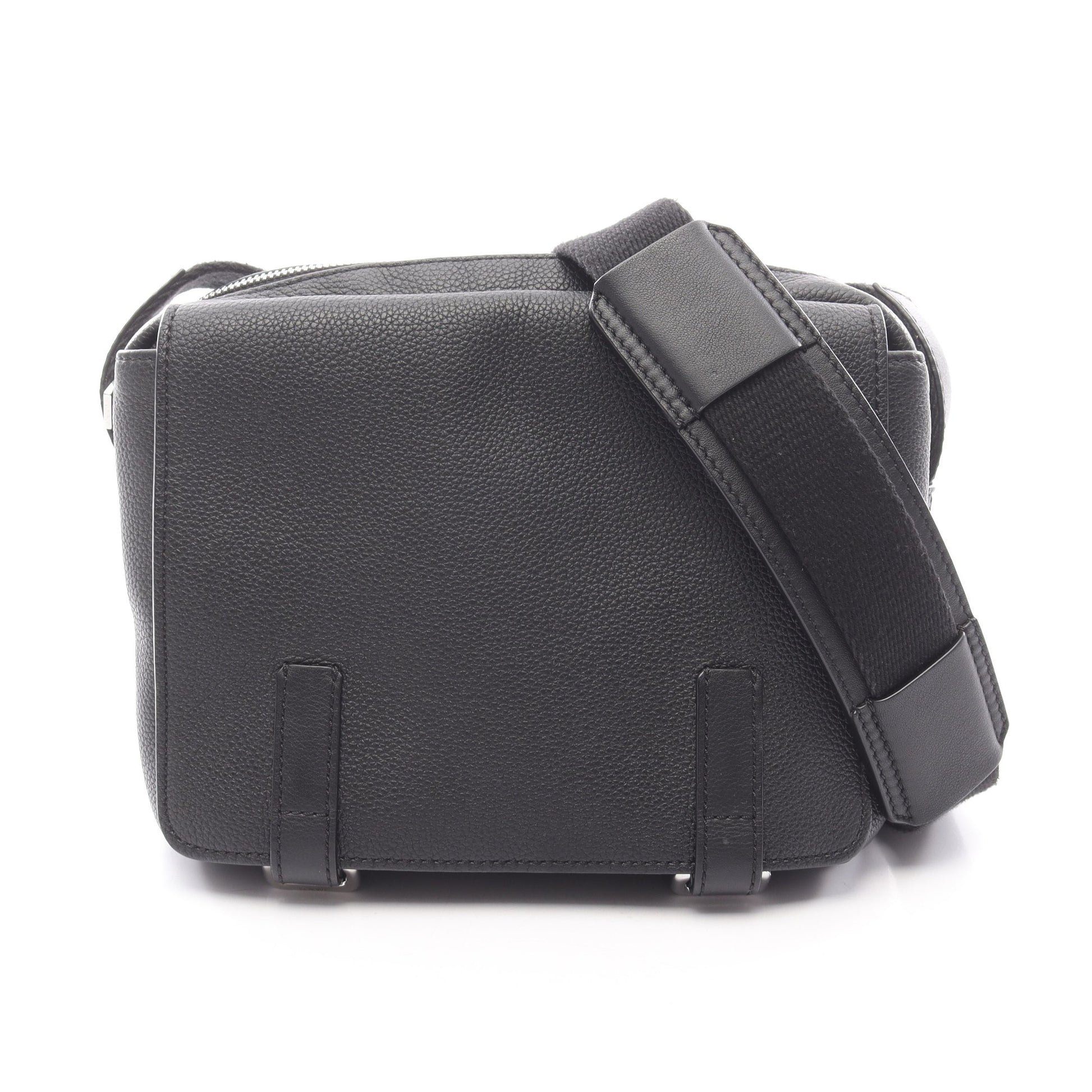 ミリタリーメッセンジャーXS ショルダーバッグ レザー ブラック ロエベ バッグ LOEWE