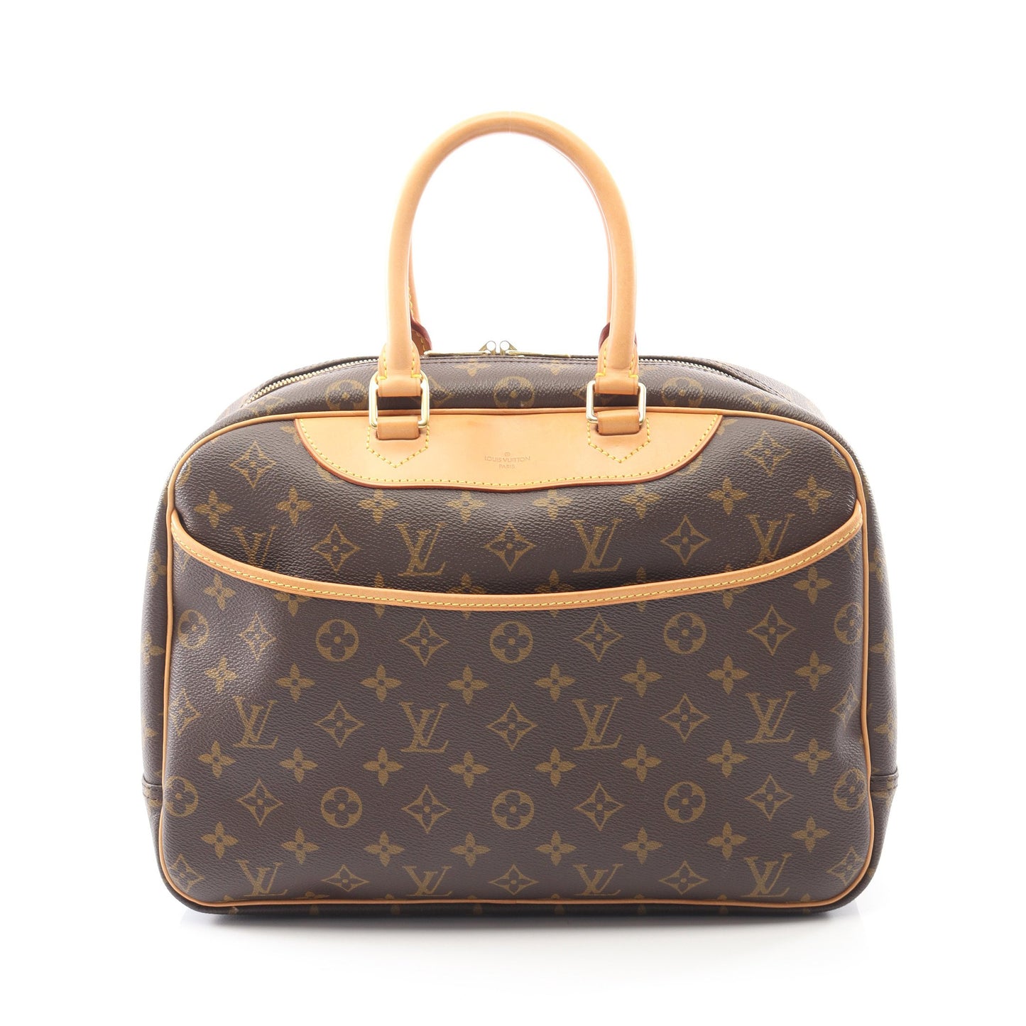 ドーヴィル ボーリングヴァニティ モノグラム ハンドバッグ PVC レザー ブラウン ルイヴィトン バッグ LOUIS VUITTON