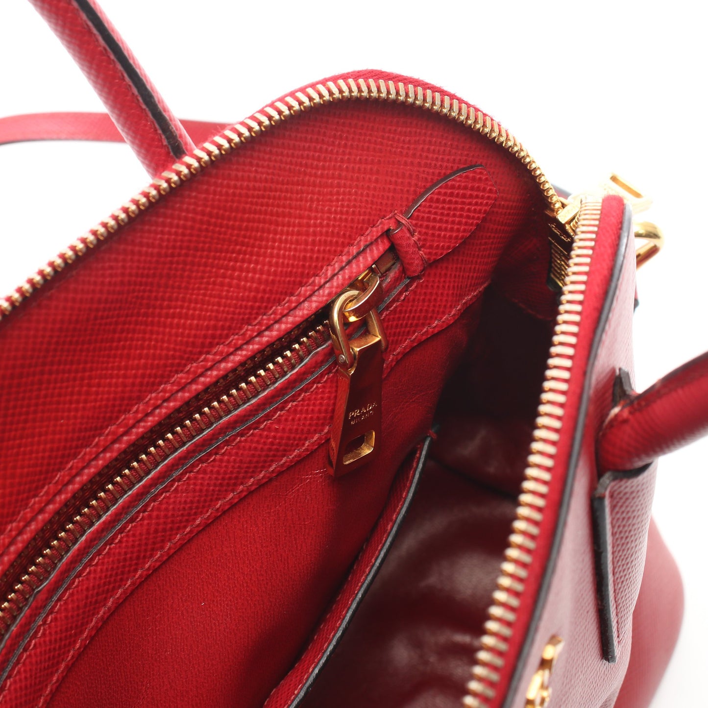 SAFFIANO CUIR ハンドバッグ サフィアーノレザー レッド 2WAY プラダ バッグ PRADA