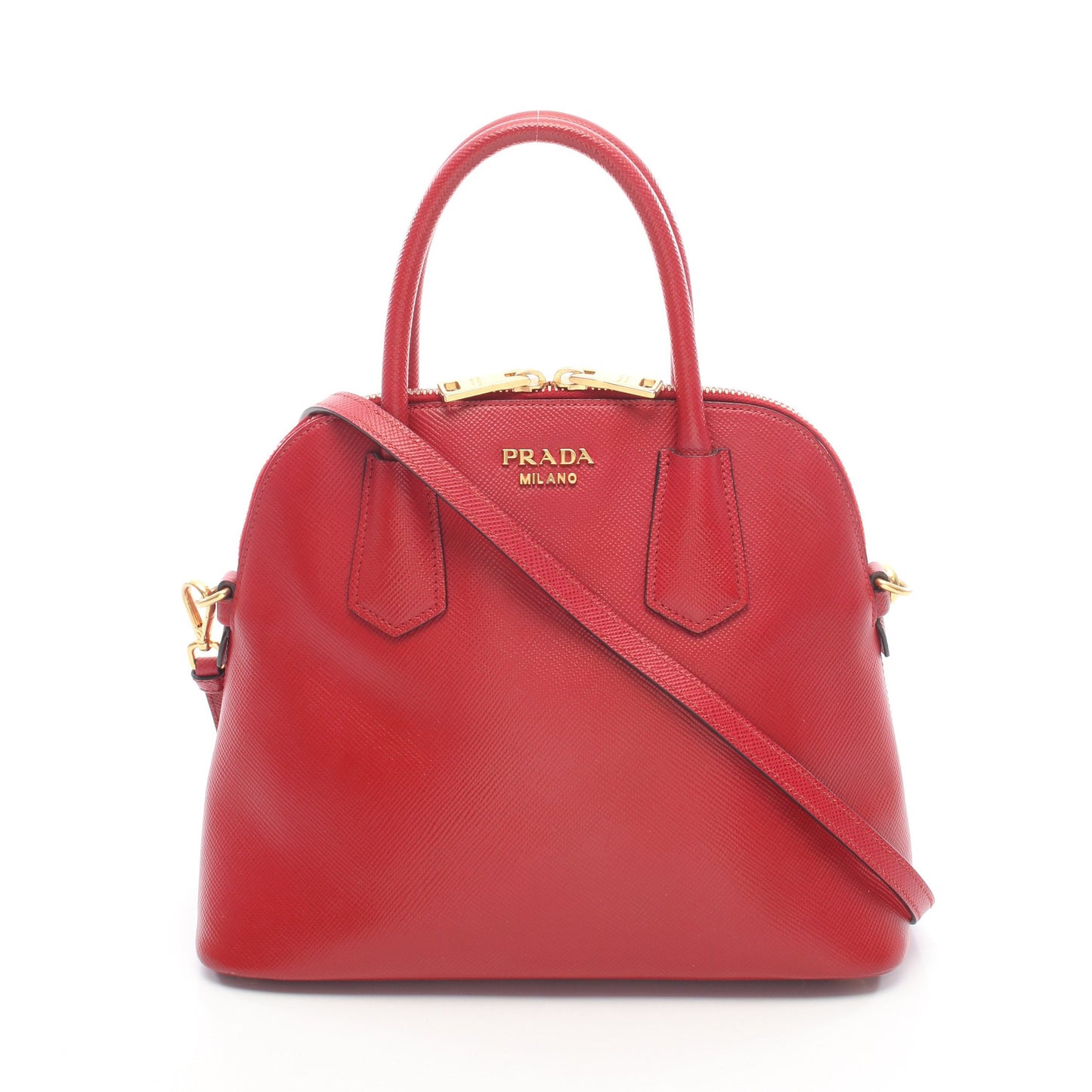 SAFFIANO CUIR ハンドバッグ サフィアーノレザー レッド 2WAY プラダ バッグ PRADA
