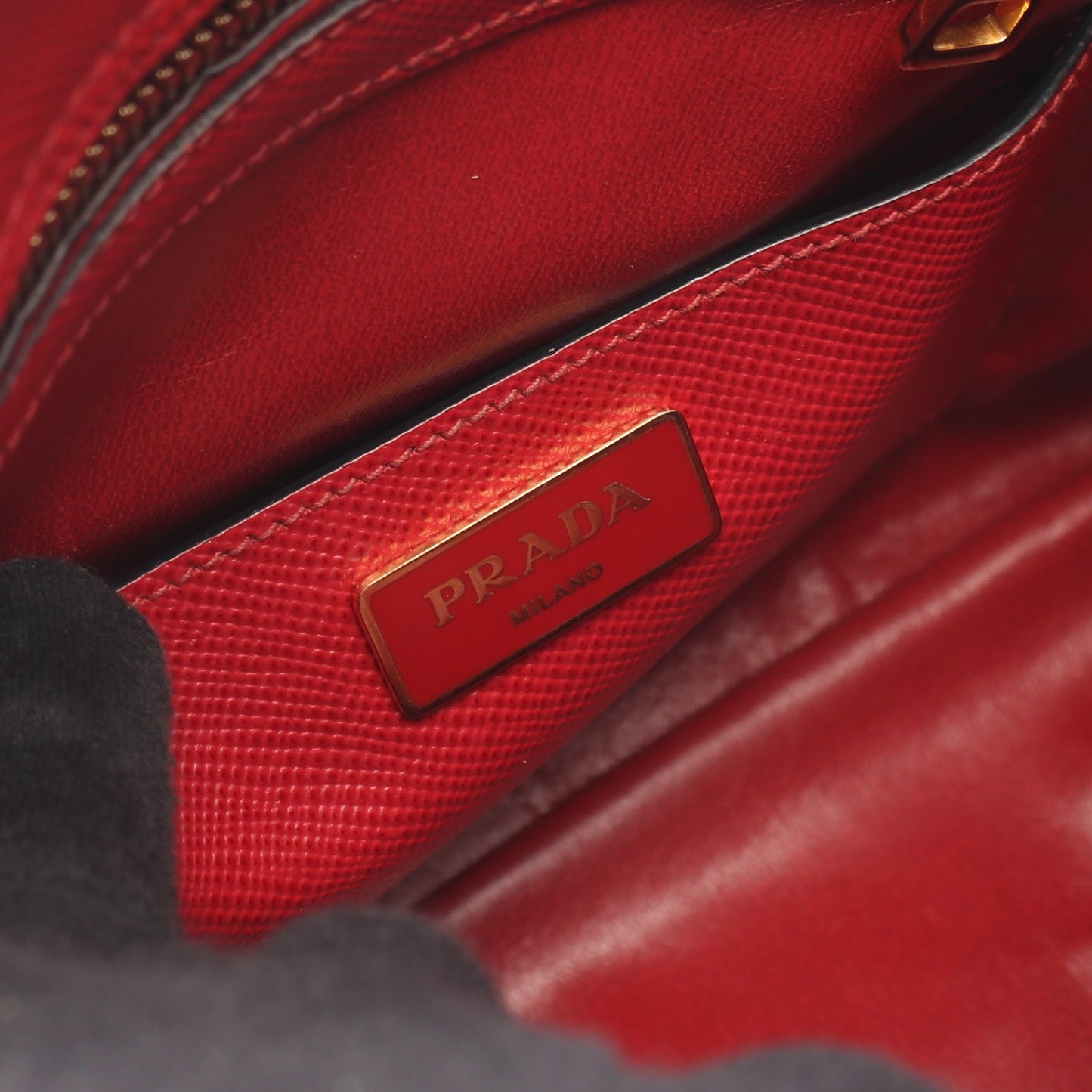 SAFFIANO CUIR ハンドバッグ サフィアーノレザー レッド 2WAY プラダ バッグ PRADA
