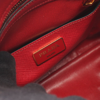 SAFFIANO CUIR ハンドバッグ サフィアーノレザー レッド 2WAY プラダ バッグ PRADA