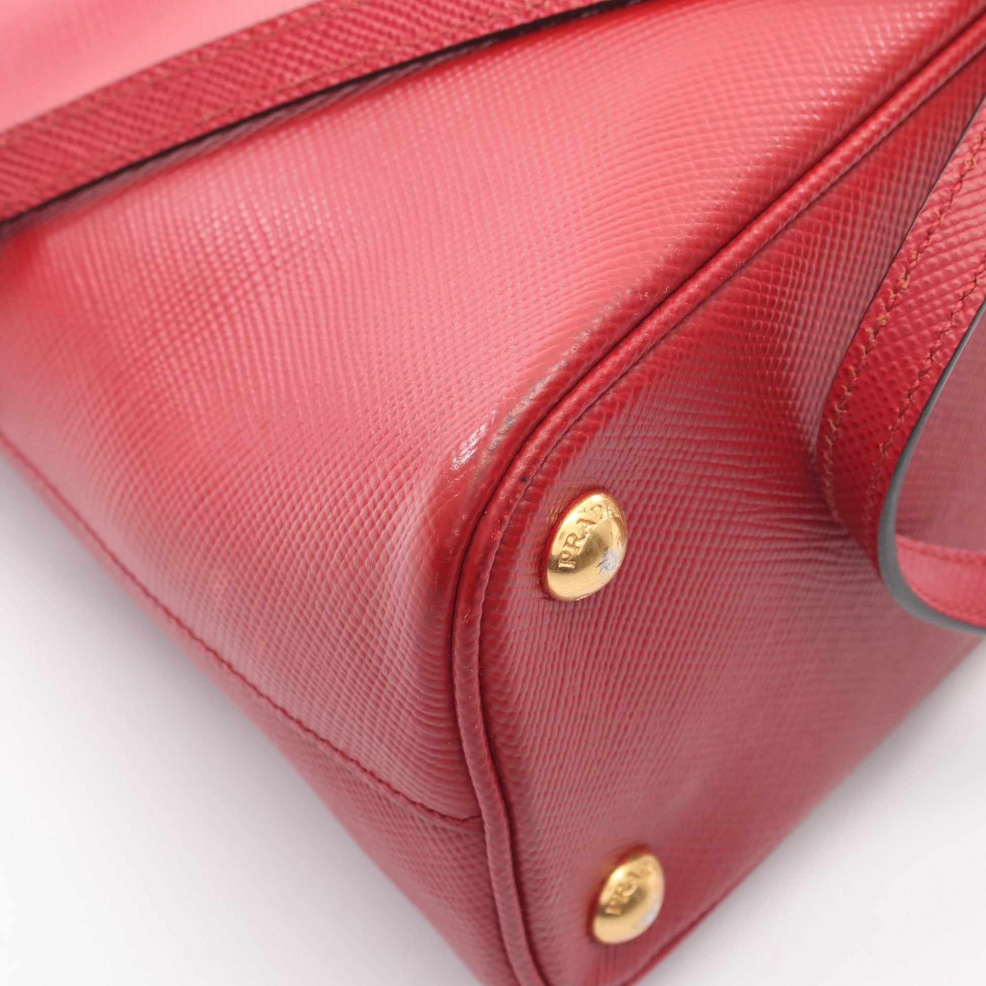 SAFFIANO CUIR ハンドバッグ サフィアーノレザー レッド 2WAY プラダ バッグ PRADA