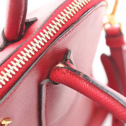 SAFFIANO CUIR ハンドバッグ サフィアーノレザー レッド 2WAY プラダ バッグ PRADA