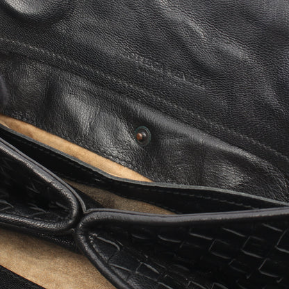 イントレチャート ハンドバッグ レザー ブラック ボッテガヴェネタ バッグ BOTTEGA VENETA